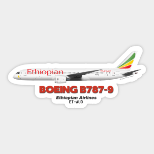 Boeing B787-9 - Ethiopian Airlines (Art Print) Sticker